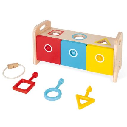 Janod - Juguete interactivo de madera MONTESSORI 10 piezas