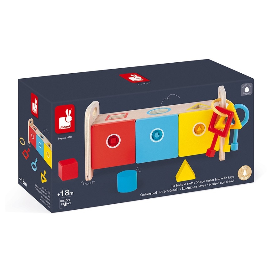 Janod - Juguete interactivo de madera MONTESSORI 10 piezas