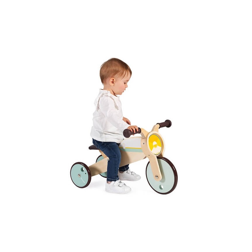 Janod - Triciclo de madera para niños 2en1