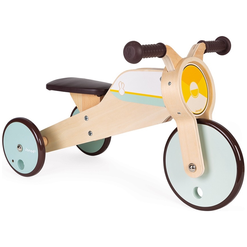 Janod - Triciclo de madera para niños 2en1