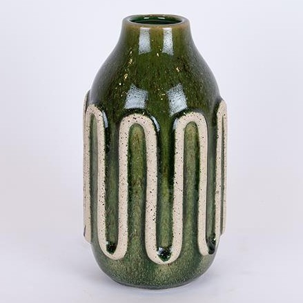 Jarrón de ceramica 24x13 cm verde