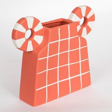 Jarrón de ceramica 30,6x22,5 cm naranja