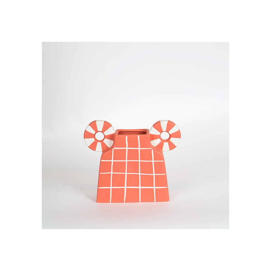 Jarrón de ceramica 30,6x22,5 cm naranja