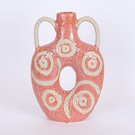 Jarrón de ceramica 31x20,5 cm rosa