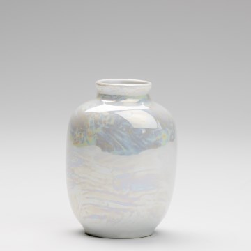 Jarrón de porcelana 12,5x9 cm blanco perlado