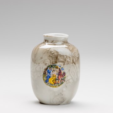 Jarrón de porcelana 12,5x9 cm marrón gracias