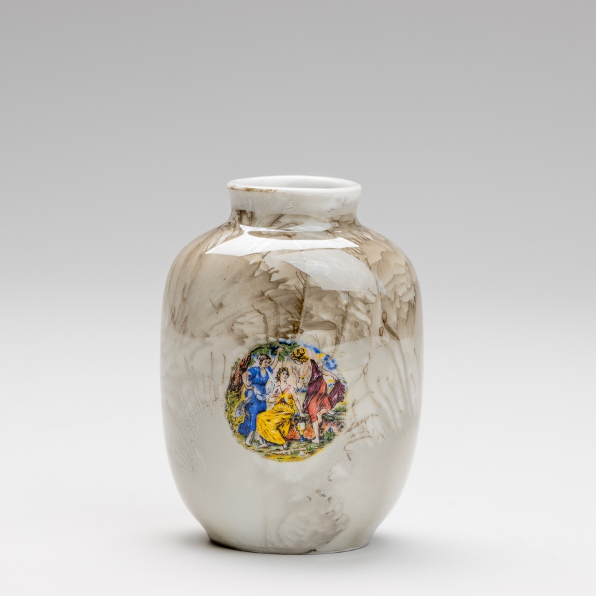 Jarrón de porcelana 12,5x9 cm marrón gracias