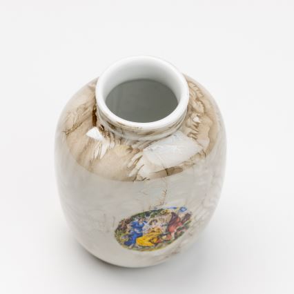 Jarrón de porcelana 12,5x9 cm marrón gracias