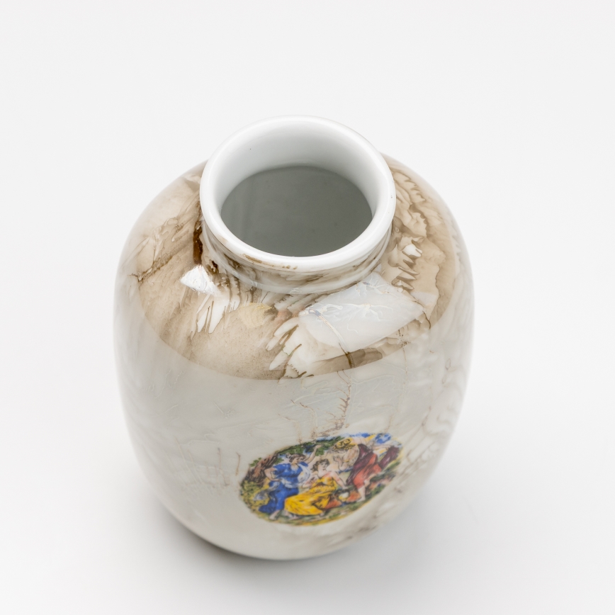 Jarrón de porcelana 12,5x9 cm marrón gracias