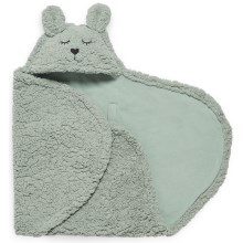 Jollein - Manta para envolver al bebé fleece Bunny 100x105 cm Ash Green