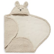 Jollein - Manta para envolver al bebé fleece Bunny 100x105 cm Nougat