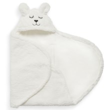 Jollein - Manta para envolver al bebé fleece Bunny 100x105 cm Off White