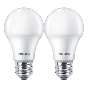 JUEGO 2x Bombilla LED Philips A60 E27/10W/230V 4000K