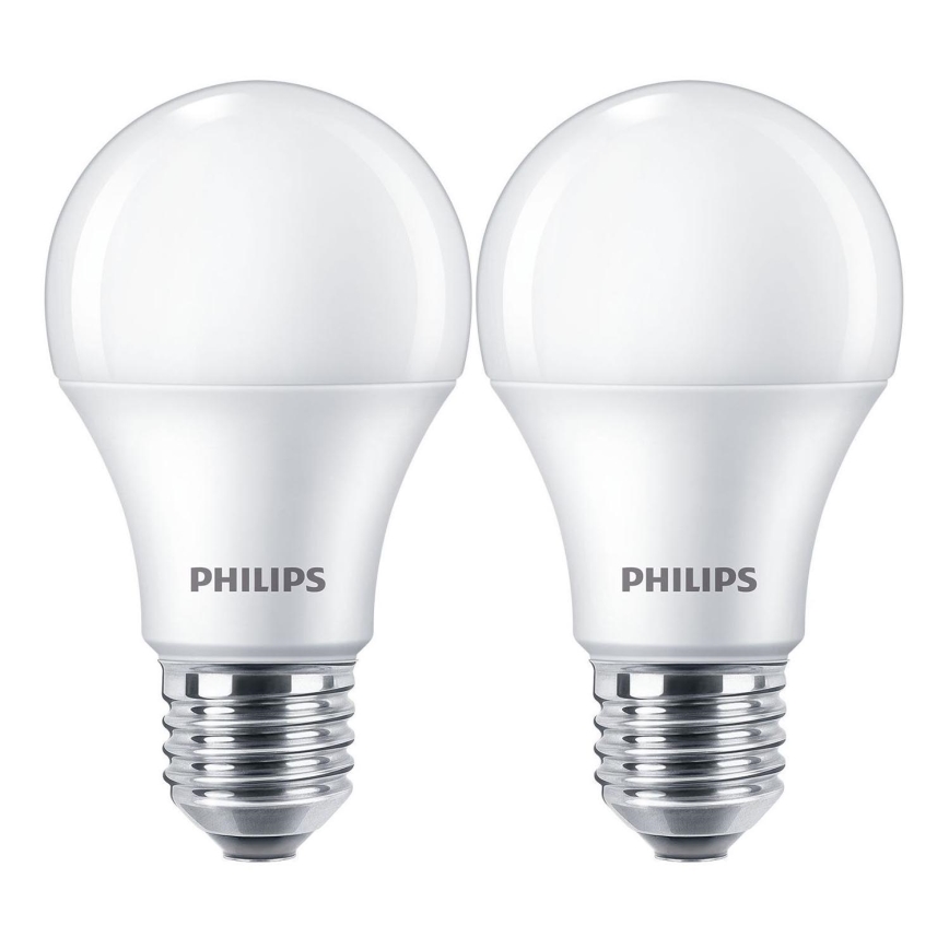 JUEGO 2x Bombilla LED Philips A60 E27/10W/230V 4000K