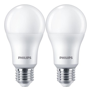 JUEGO 2x Bombilla LED Philips A67 E27/13W/230V 4000K