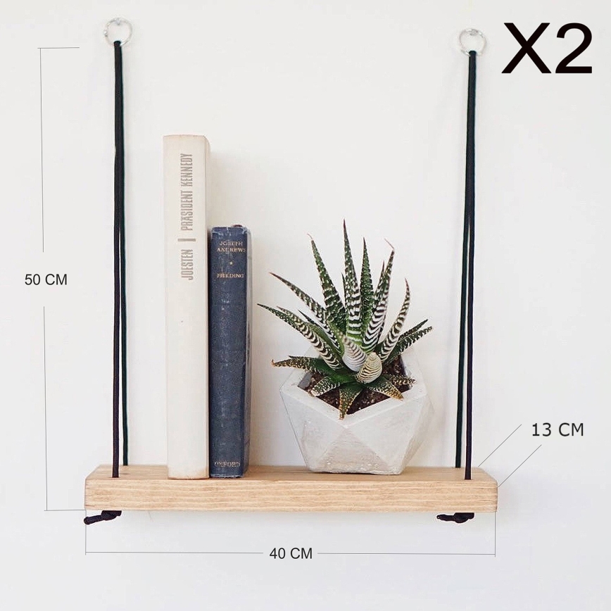 JUEGO 2x Estante de pared abeto