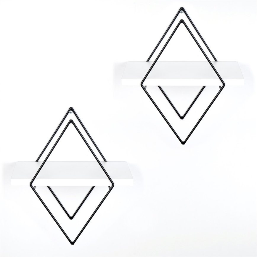 JUEGO 2x Estante de pared blanco
