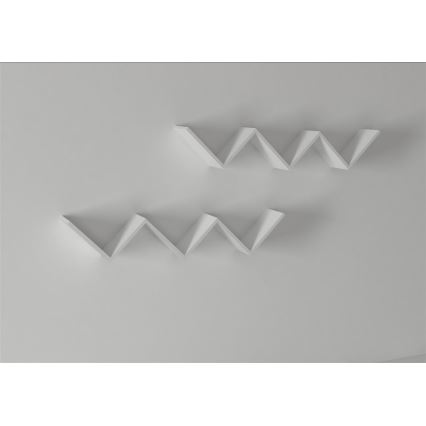 JUEGO 2x Estante de pared ZIG ZAG 25x129 cm blanco