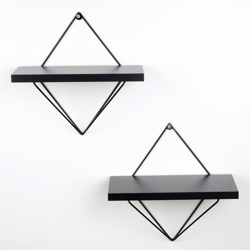 JUEGO 2x Prateleira de parede negro