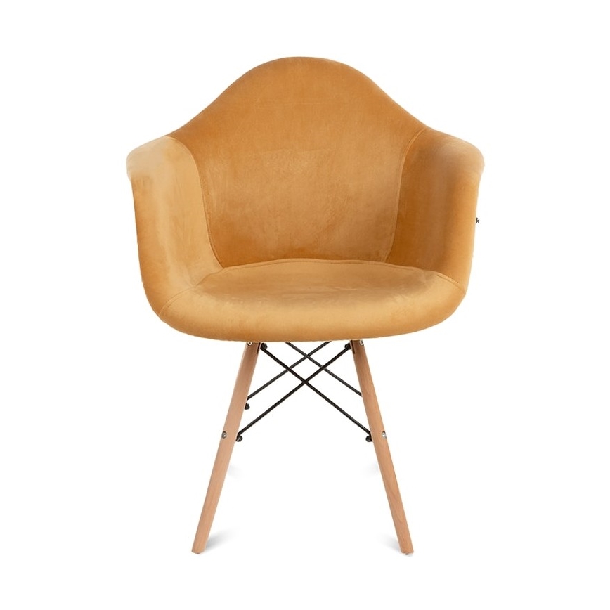 JUEGO 2x Silla de comedor NEREA 80x60,5 cm amarillo/haya