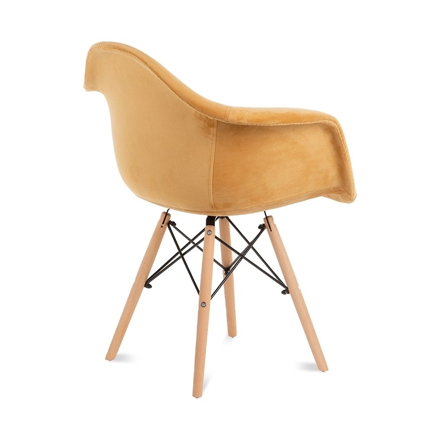 JUEGO 2x Silla de comedor NEREA 80x60,5 cm amarillo/haya