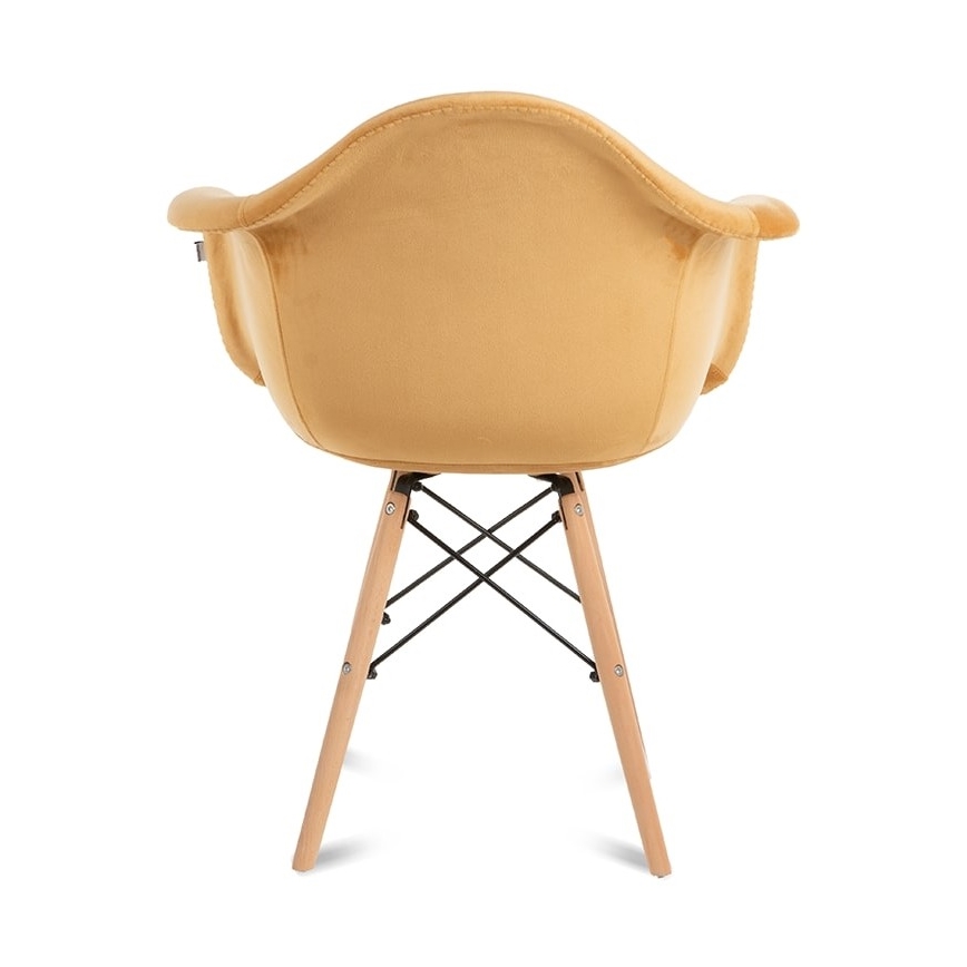 JUEGO 2x Silla de comedor NEREA 80x60,5 cm amarillo/haya