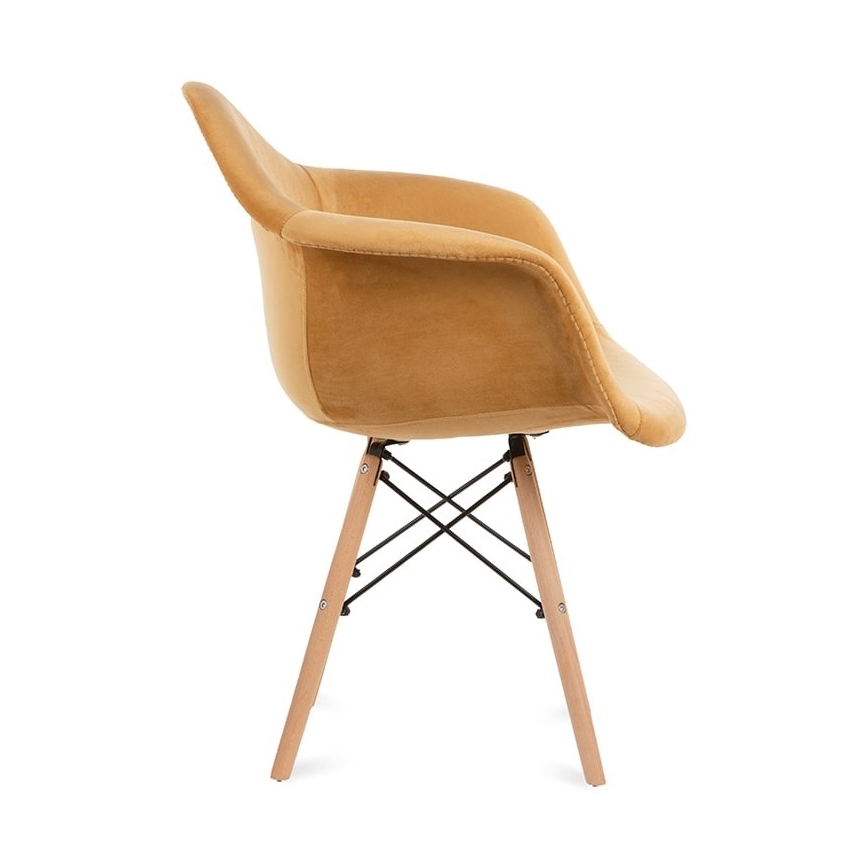 JUEGO 2x Silla de comedor NEREA 80x60,5 cm amarillo/haya