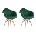 JUEGO 2x Silla de comedor NEREA 80x60,5 cm verde/haya