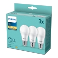 JUEGO 3x Bombilla LED Philips A60 E27/13W/230V 2700K