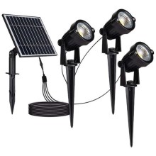 JUEGO 3x Lámpara solar LED para exteriores 3xLED/1,2W/3,7V IP65 3000K