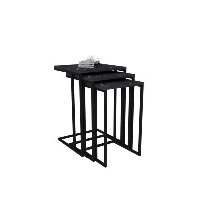 JUEGO 3x Mesa plegable negro