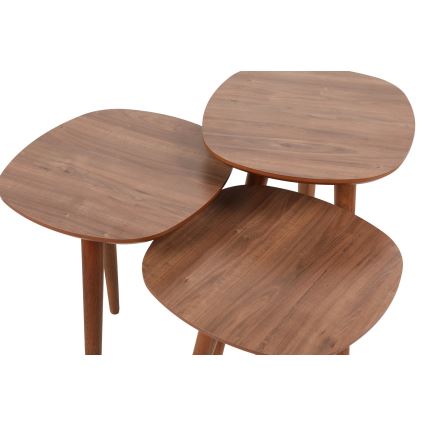 JUEGO 3x Mesa plegable TYN marrón