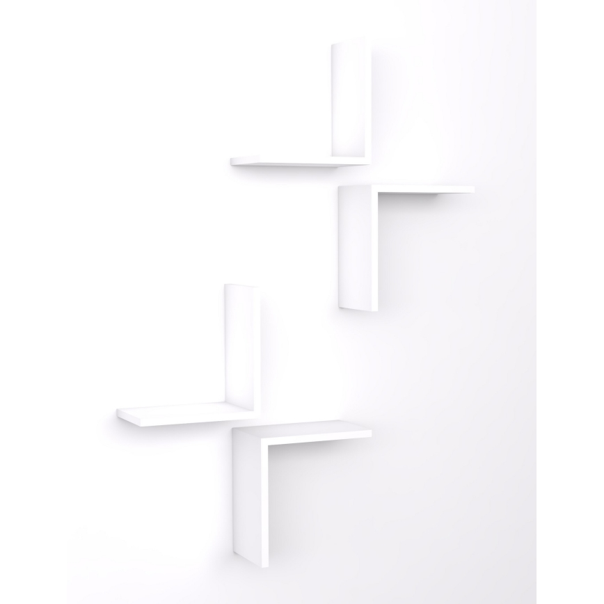 JUEGO 4x Estante de pared FACE 32x28 cm blanco