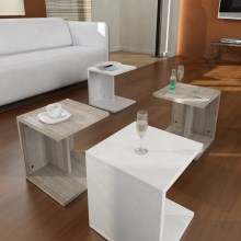 JUEGO 4x mesa plegable blanco/marrón