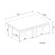 JUEGO 4x Mesa plegable CHEST 29x41 cm + mesa de centro 32x90 cm