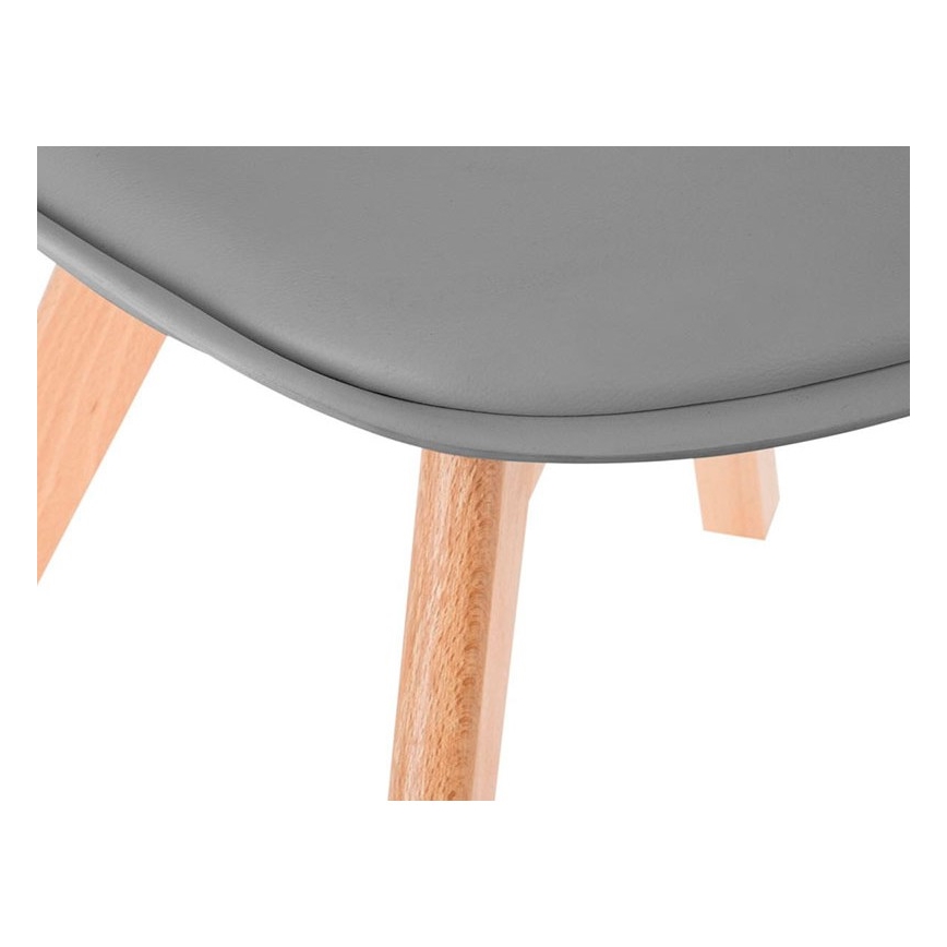 JUEGO 4x Sillas de comedor BAYA haya/gris claro