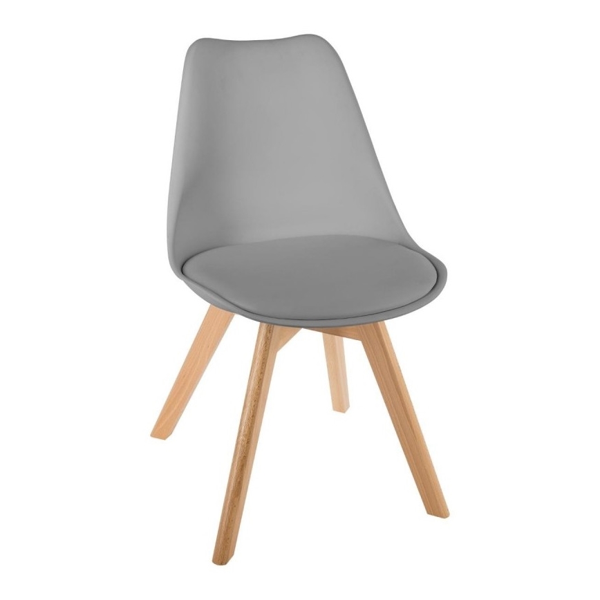 JUEGO 4x Sillas de comedor BAYA haya/gris claro