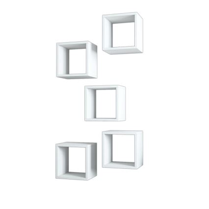 JUEGO 5x Estante de pared BOX blanco