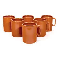 Juego 6x taza de cerámica Hubert naranja