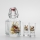 Juego de 1 botella de vidrio y 2 vasos para chupitos transparentes con motivo de animal: liebre