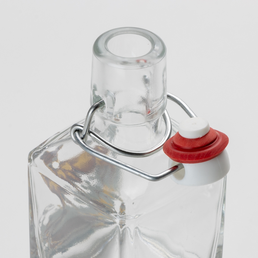 Juego de 1 botella de vidrio y 2 vasos para chupitos transparentes con motivo de animal: liebre