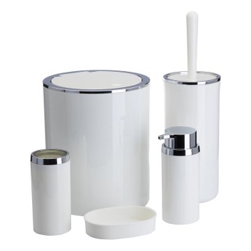 Juego de accesorios de baño CARMEN 5 pz blanco/cromo brillante