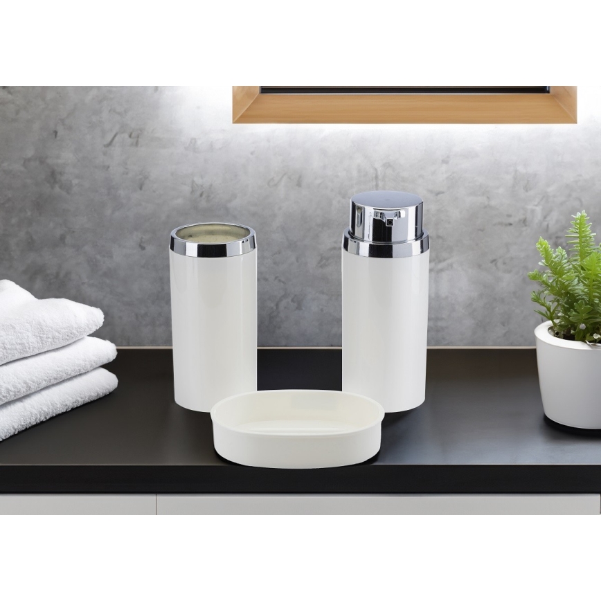 Juego de accesorios de baño CARMEN 5 pz blanco/cromo brillante