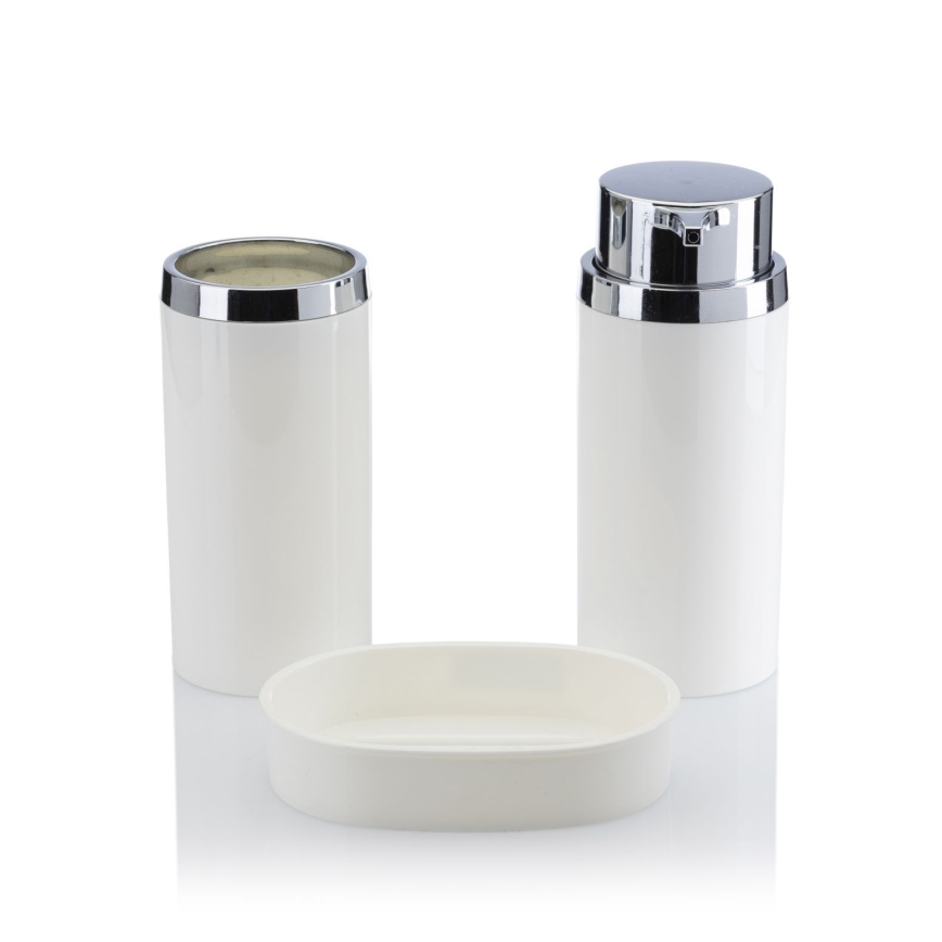 Juego de accesorios de baño CARMEN 5 pz blanco/cromo brillante