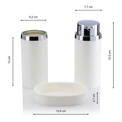 Juego de accesorios de baño CARMEN 5 pz blanco/cromo brillante