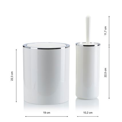 Juego de accesorios de baño CARMEN 5 pz blanco/cromo brillante