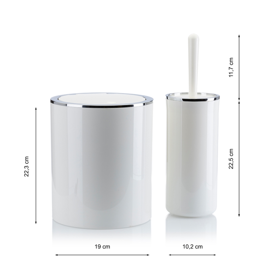 Juego de accesorios de baño CARMEN 5 pz blanco/cromo brillante