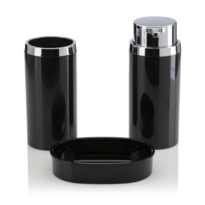 Juego de accesorios de baño CARMEN 5 pz negro/cromo brillante