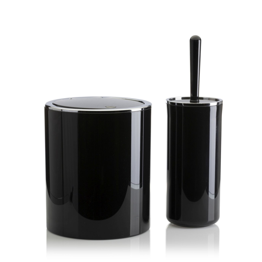 Juego de accesorios de baño CARMEN 5 pz negro/cromo brillante