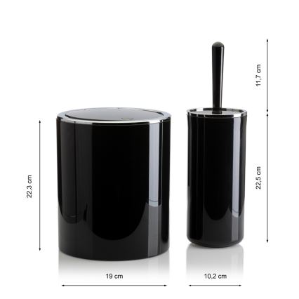 Juego de accesorios de baño CARMEN 5 pz negro/cromo brillante
